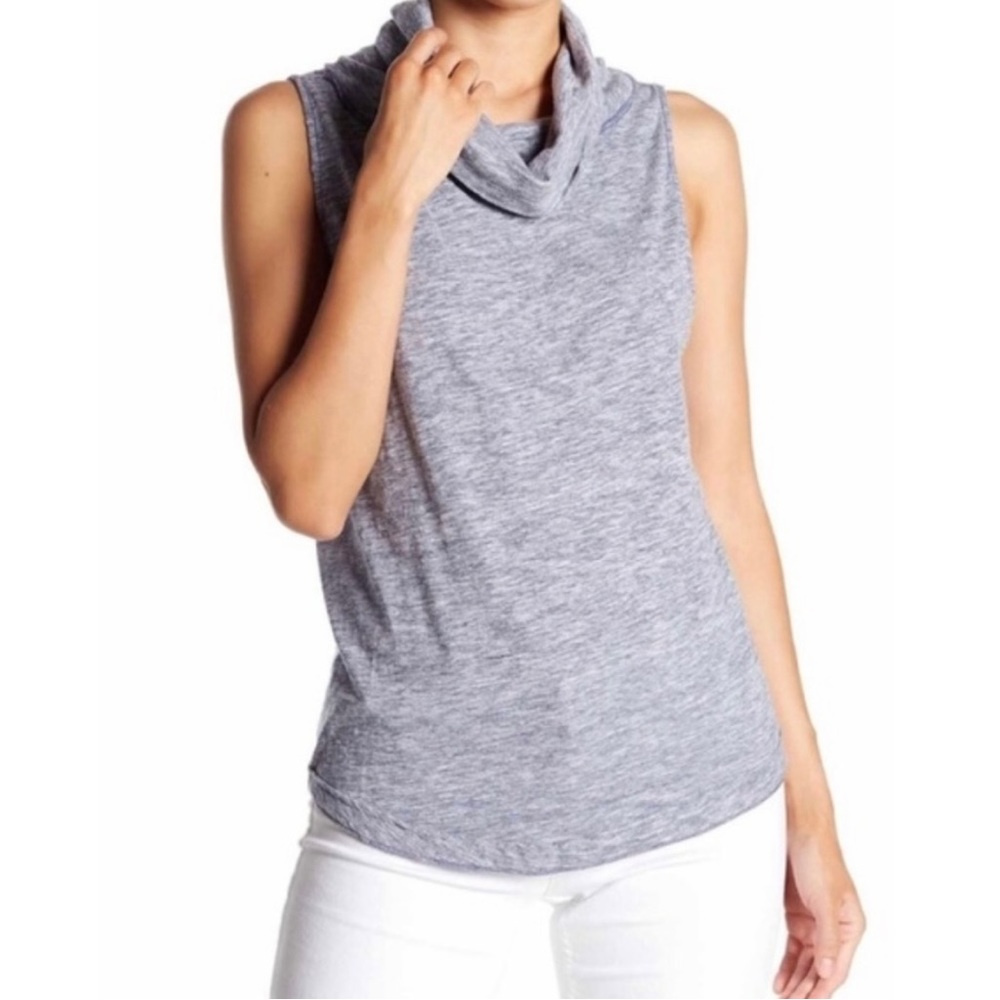 We The Free People Blue/Gray Sleeveless Slouchy Cowl Neck Turtleneck xs